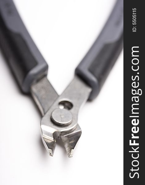 A black wire cutter with shallow depth of view