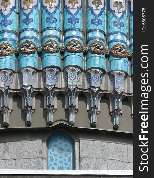 A fragment of the cupola of St. Petersburg's cathedral mosque. Ceramic pattern. A fragment of the cupola of St. Petersburg's cathedral mosque. Ceramic pattern.