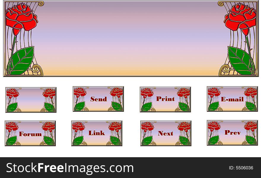 Web Set red roses