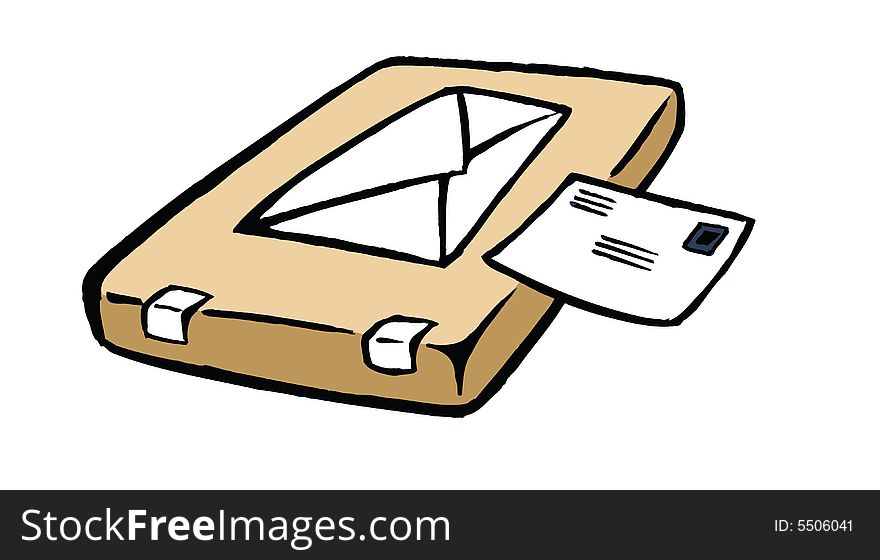 Cartoon illustration of an envelope