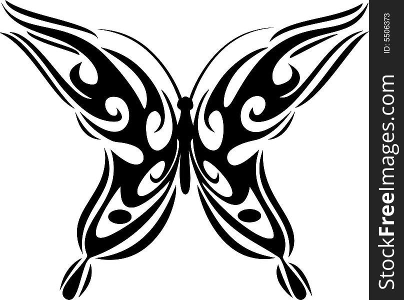 Vector Silhouette illustration of butterfly. Vector Silhouette illustration of butterfly