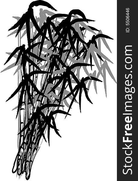 Silhouette illustration of a bamboo. Silhouette illustration of a bamboo