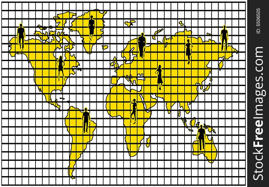 People and map