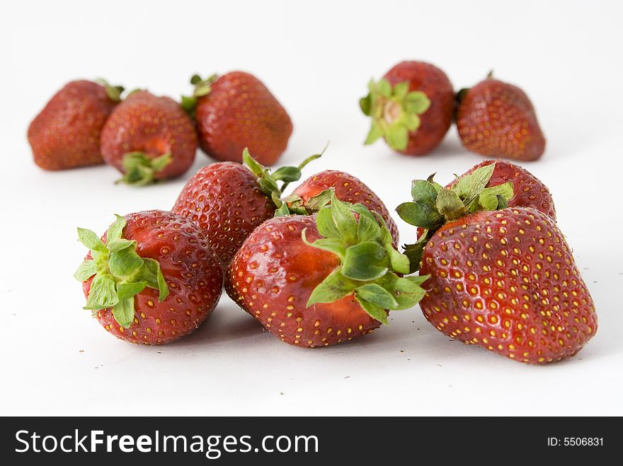 Sweet strawberries isolated on white
