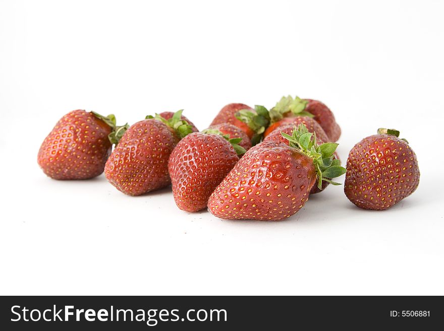 Some strawberries isolated on white