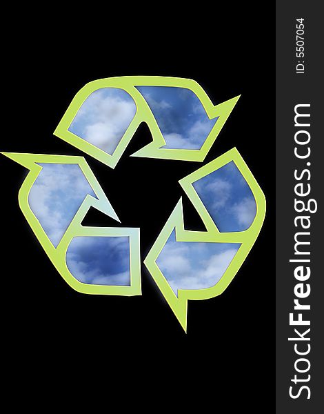 Recycle icon illustration on black background