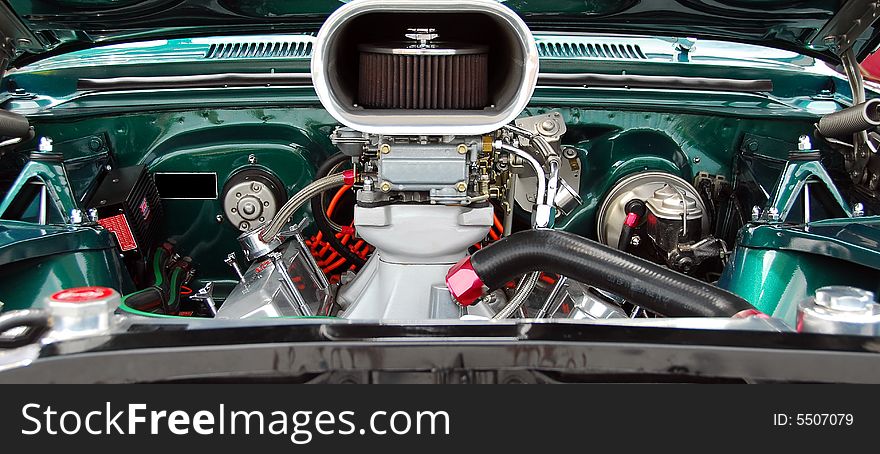 Photographed classic car engine at car show in Georgia.