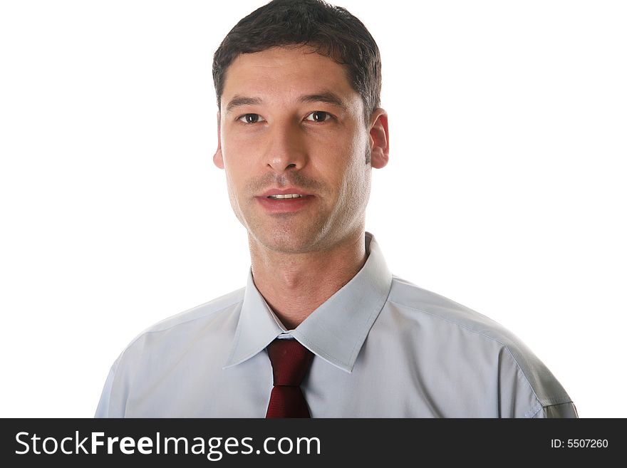 Portrait of a young businessman white isolated. Portrait of a young businessman white isolated