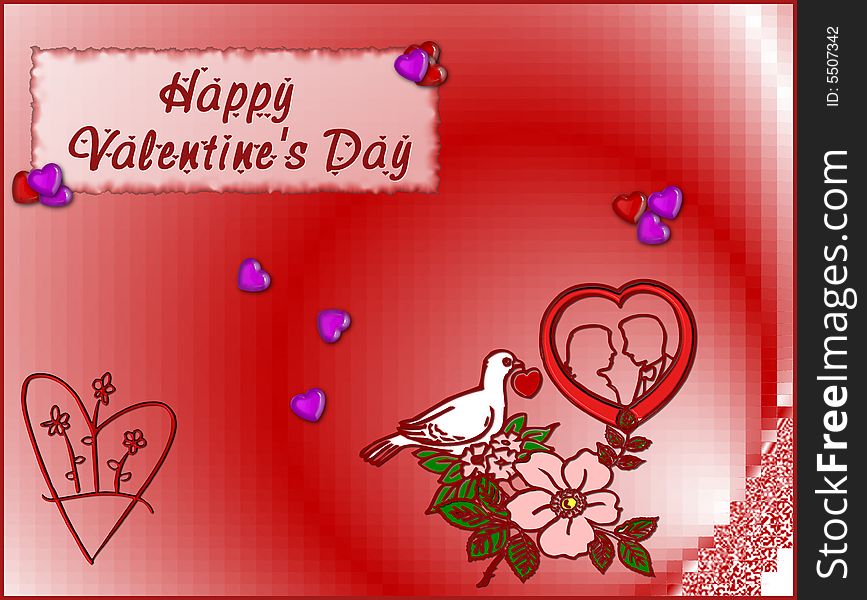 Happy Valentine's day. Draw illustration. Happy Valentine's day. Draw illustration.