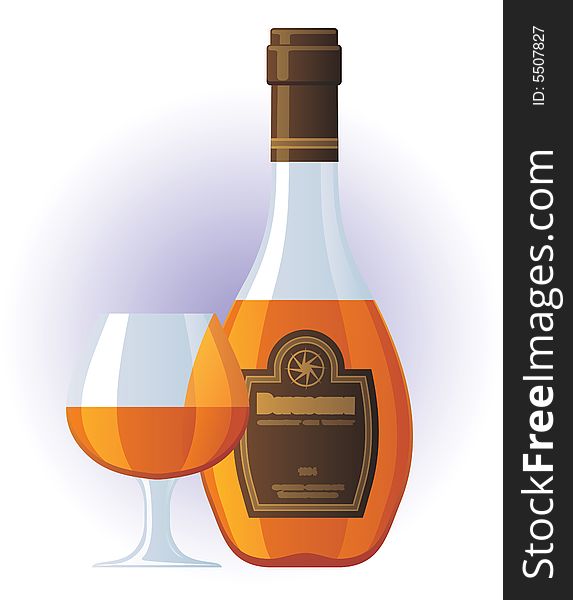 Cognac bottle and glass