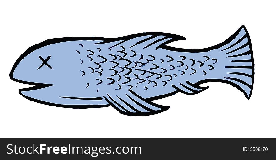 Cartoon illustration of a market fish