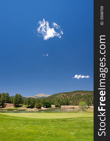 A vibrant image of a golf course in Arizona. A vibrant image of a golf course in Arizona