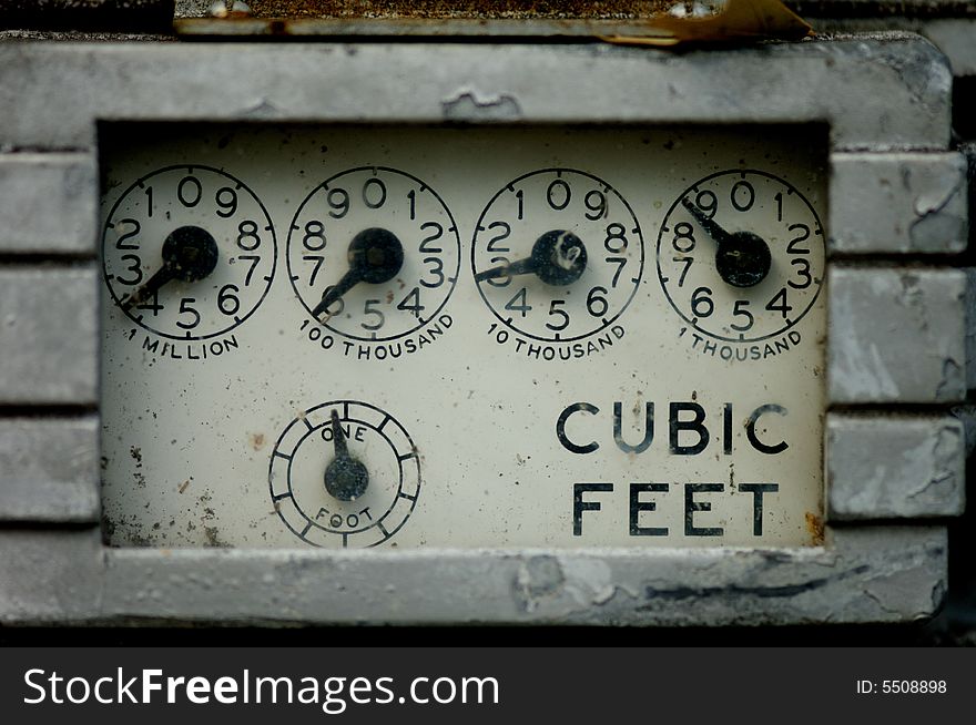 A close up image of a gas meter