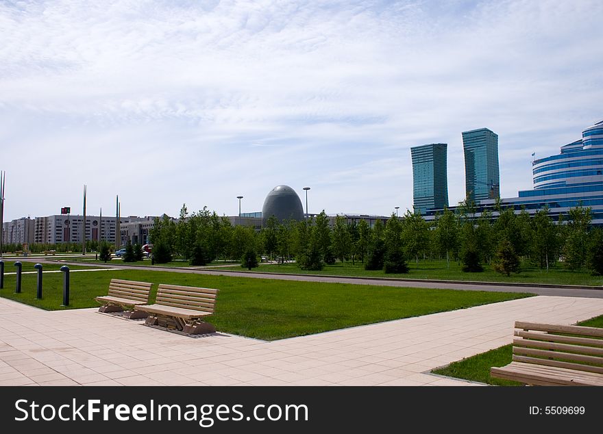 Capital of Kazakhstan Astana. A kind from a symbol of Kazakhstan - Bayterek