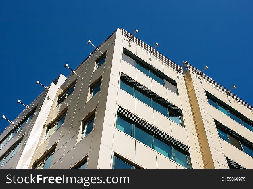 Windows of the new building as a geometric pattern closeup