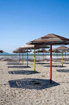 Umbrellas On A Beach Royalty Free Stock Photography Umbrellas On A Beach Royalty Free Stock Photography