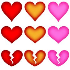 Heart Shape Icons - Buttons Royalty Free Stock Photography Heart Shape Icons - Buttons Royalty Free Stock Photography