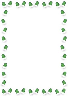 Green Mitten Border 1 Royalty Free Stock Images Green Mitten Border 1 Royalty Free Stock Images