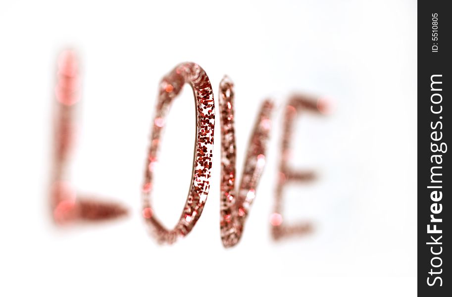 Love is written on a white background