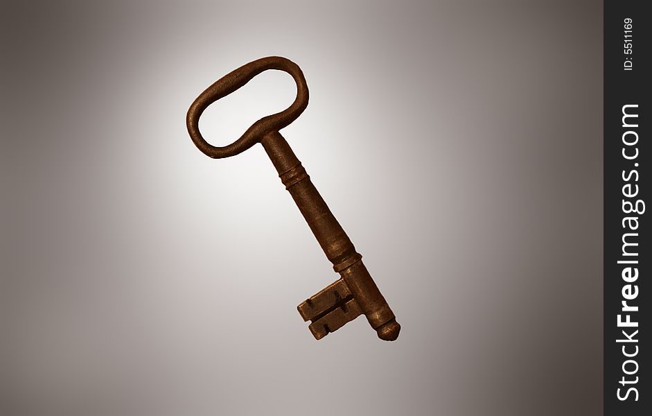 A antique key in isolate background