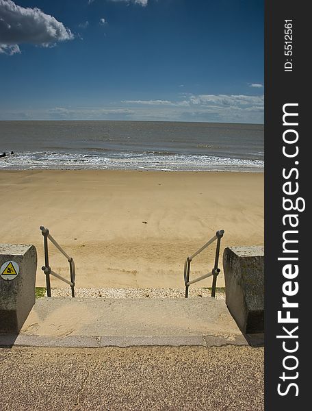 Steps down to the Sand and Sea at Frinton. Steps down to the Sand and Sea at Frinton