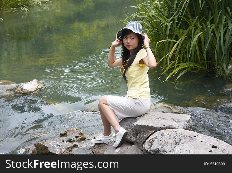 Girl And River