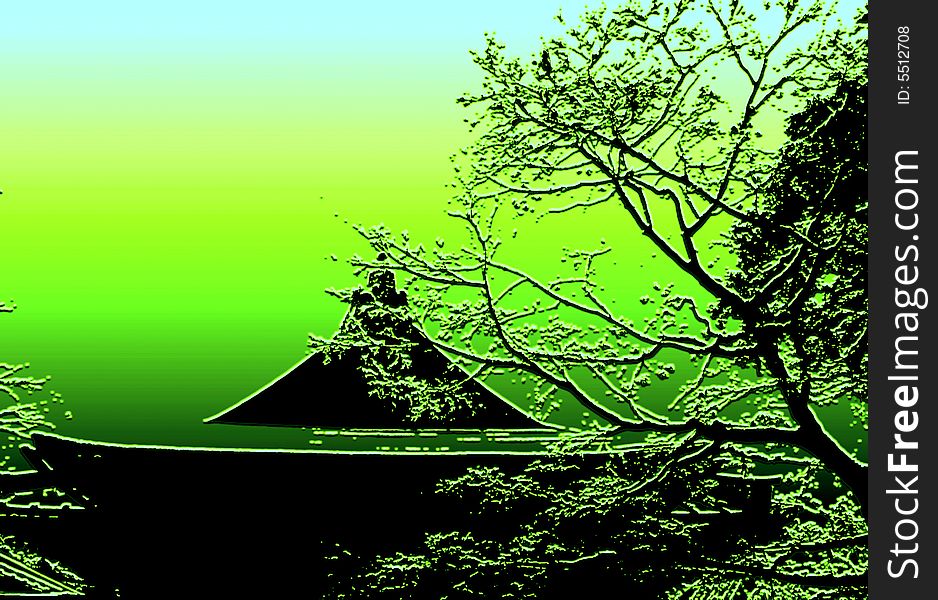 Japanese garden-retro style desing