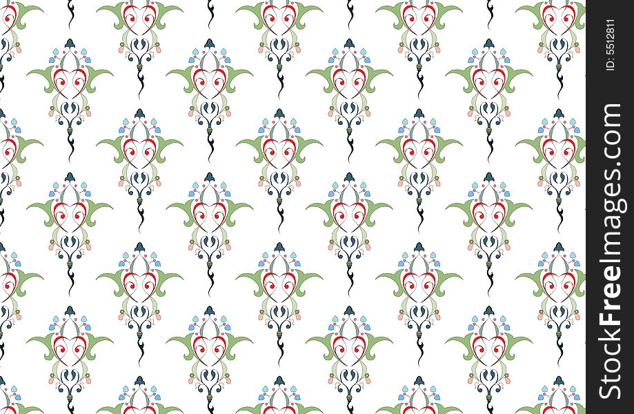 Ottoman style wallpaper pattern and shape