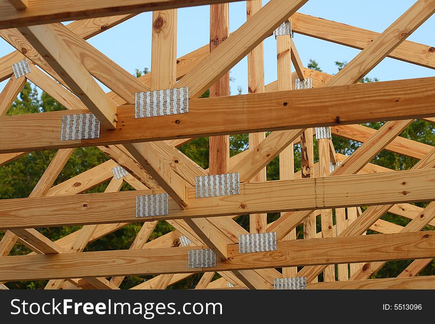 Wooden trusses in new construction