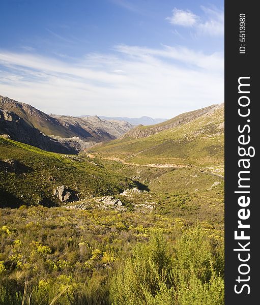 A valley in the mountains. A valley in the mountains