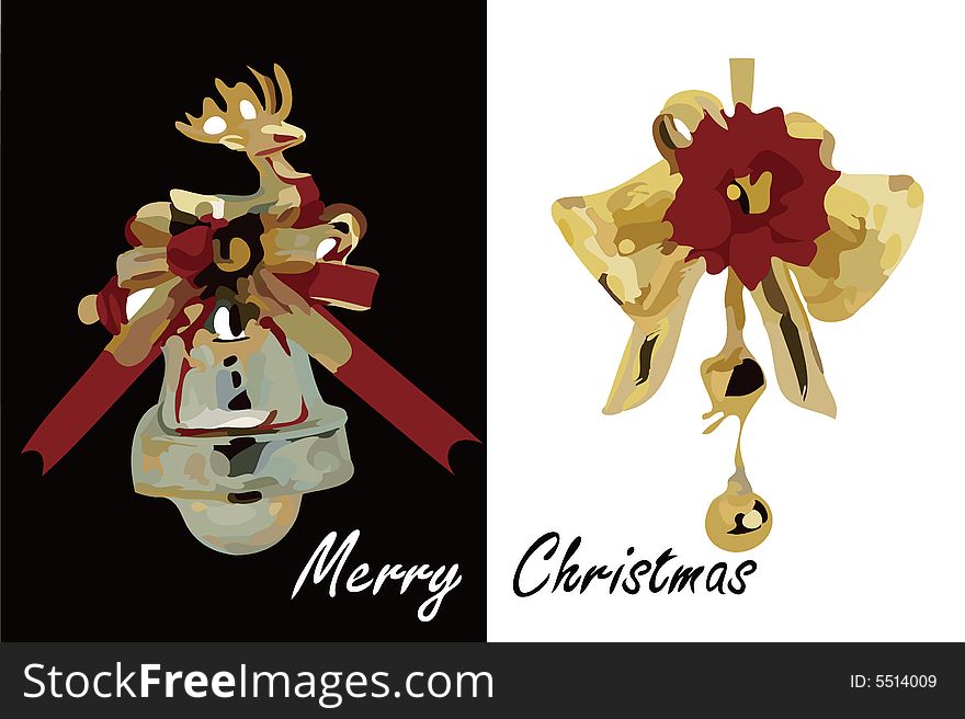 Christmas decoration on black-and-white background. Christmas decoration on black-and-white background