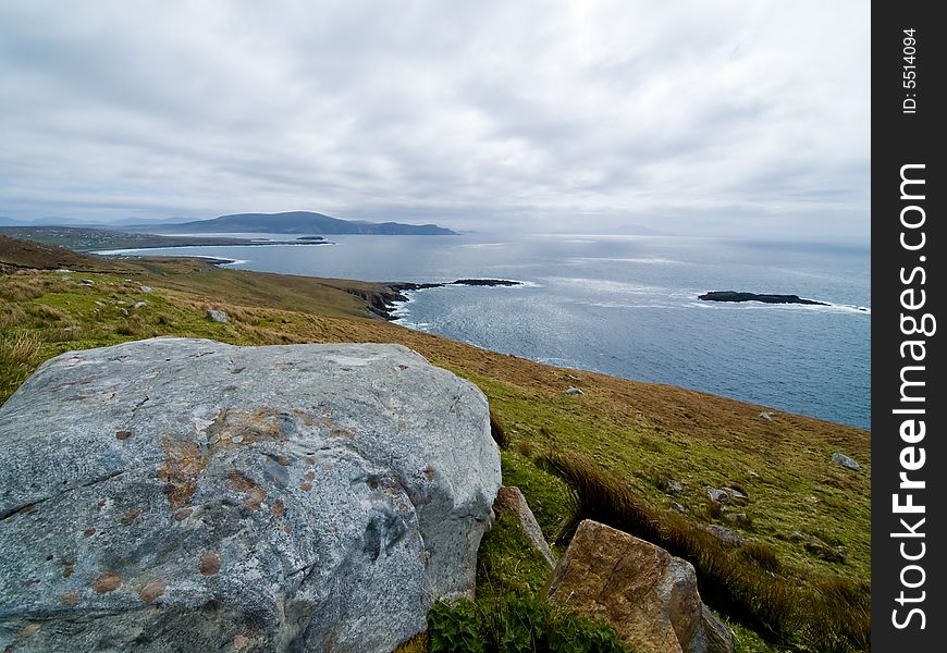 Achill island from the top o the hill. Achill island from the top o the hill