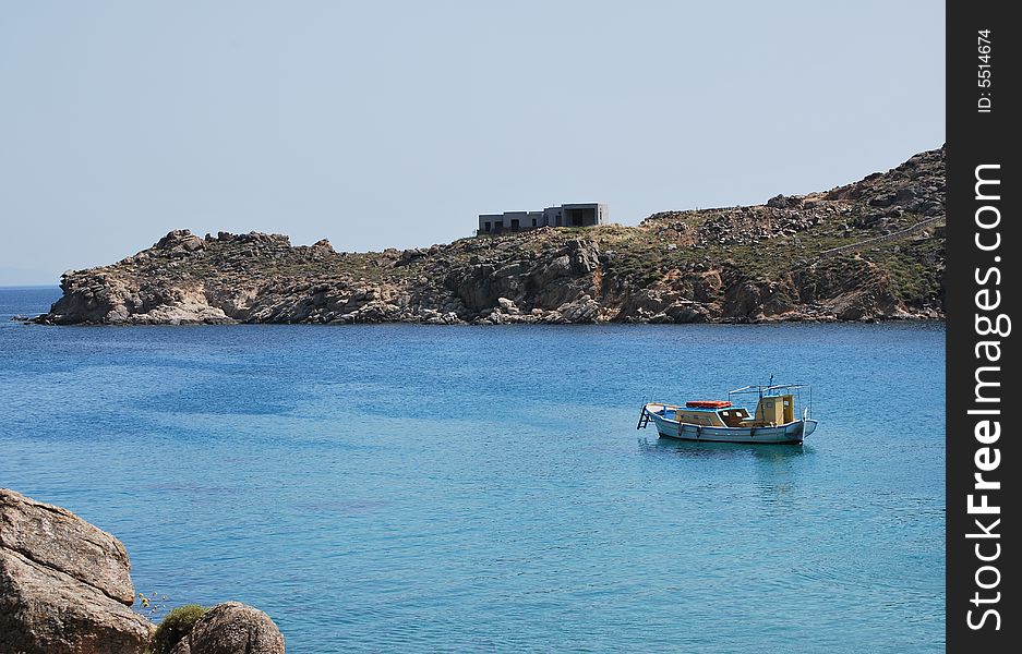 Fisherman's boat in small bay