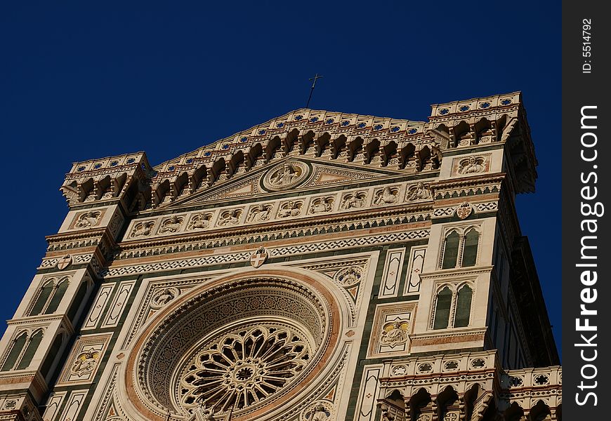 A glimpse of the Cathedral facade in Florence. A glimpse of the Cathedral facade in Florence
