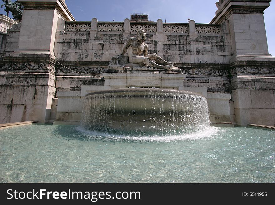 Fountain at the right side of the Victor Emmanuel monument, Rome