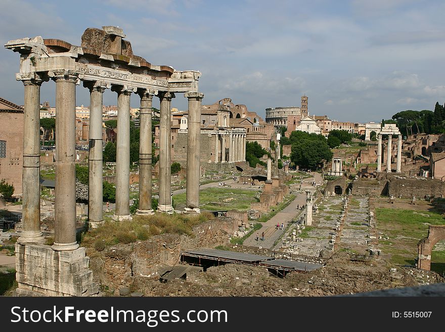 Roman Forum against a background of blue sky. Roman Forum against a background of blue sky