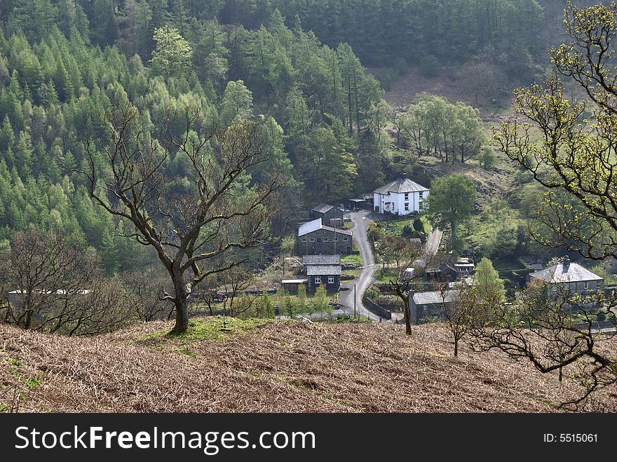 The small Settlement of Legburthwaite in the English Lake District