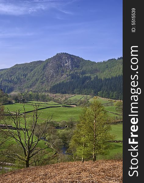 View of Raven Crag from St' Johns in the Vale, English lake District