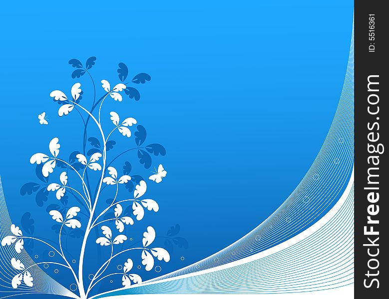 Floral blue background  vector design. Floral blue background  vector design