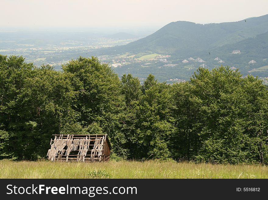 View from mountain trail in Silesian Beskids, Poland. View from mountain trail in Silesian Beskids, Poland.