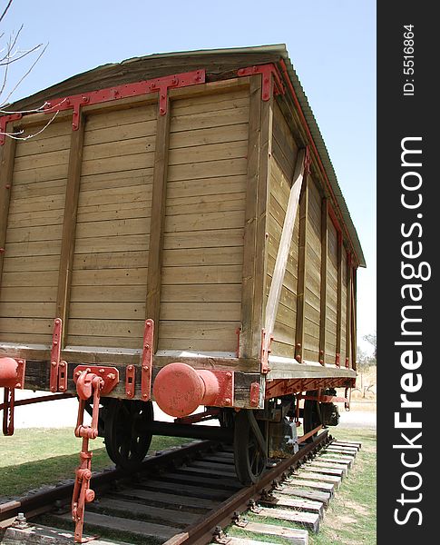 Old rails and the ancient car on them (19-th century). Old rails and the ancient car on them (19-th century)