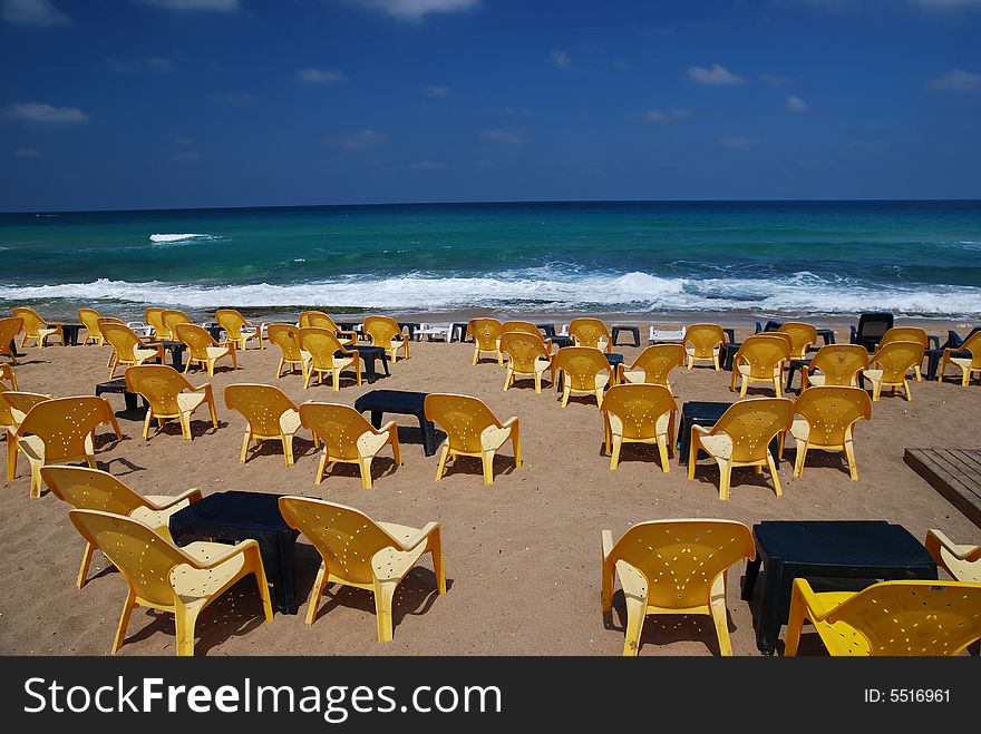 The leisure beach in city nagariya in israel