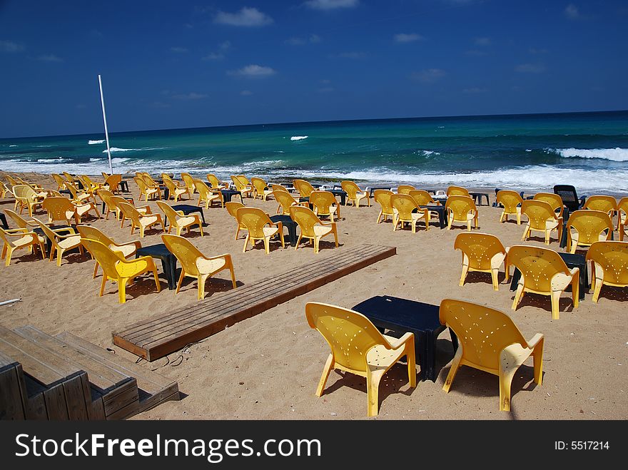 The leisure beach in city nagariya in israel