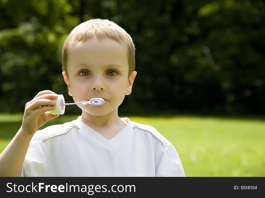 The Boy Blowing Soap Bubbles. The Boy Blowing Soap Bubbles