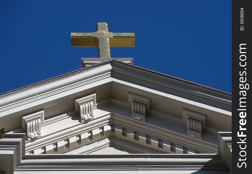 Cross on the top of a church in Sacramento, California. Cross on the top of a church in Sacramento, California.