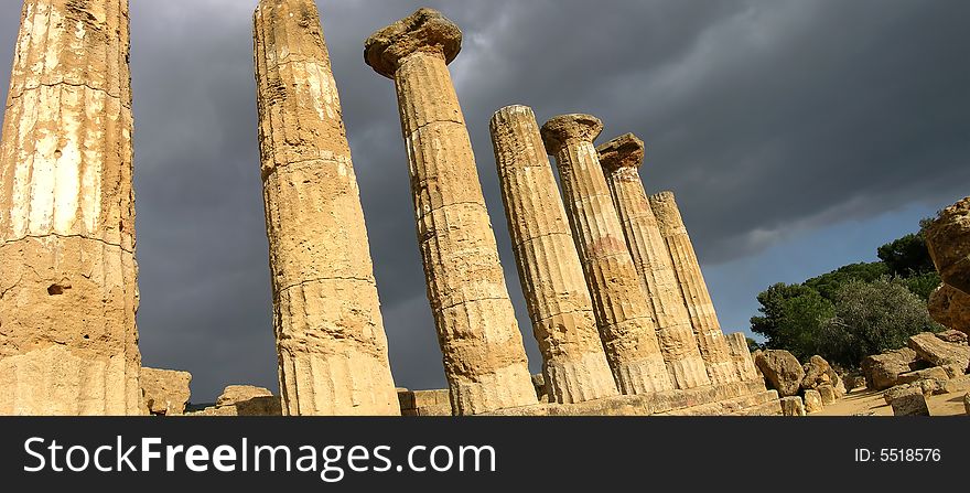 Ruins of the Temple of Hercules, Agrigento, Sicily.