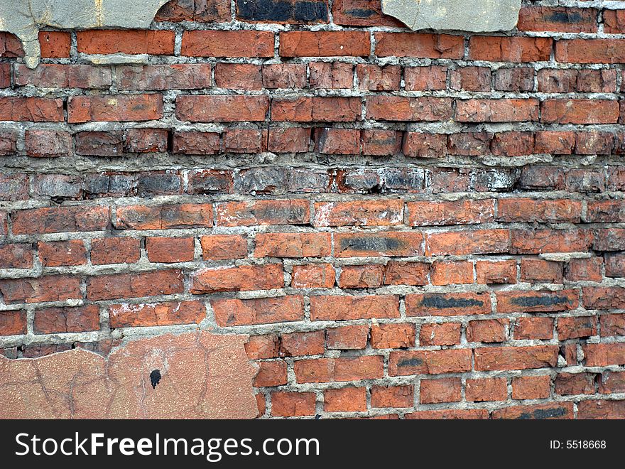 Old wall from a red brick. Old wall from a red brick