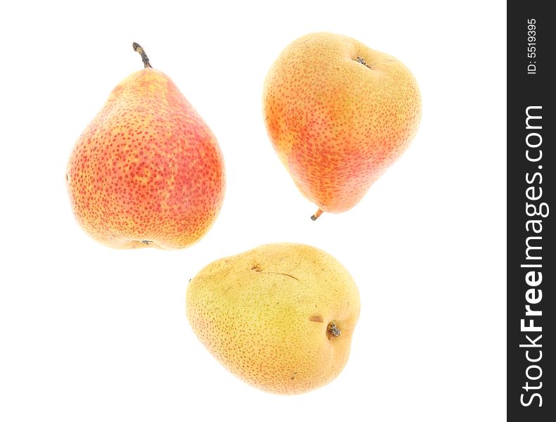 Three pears on a white background. Three pears on a white background.