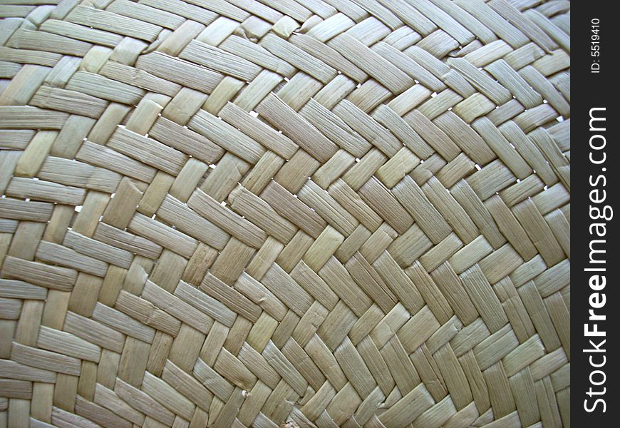 Wattled straw texture, a part of a hat