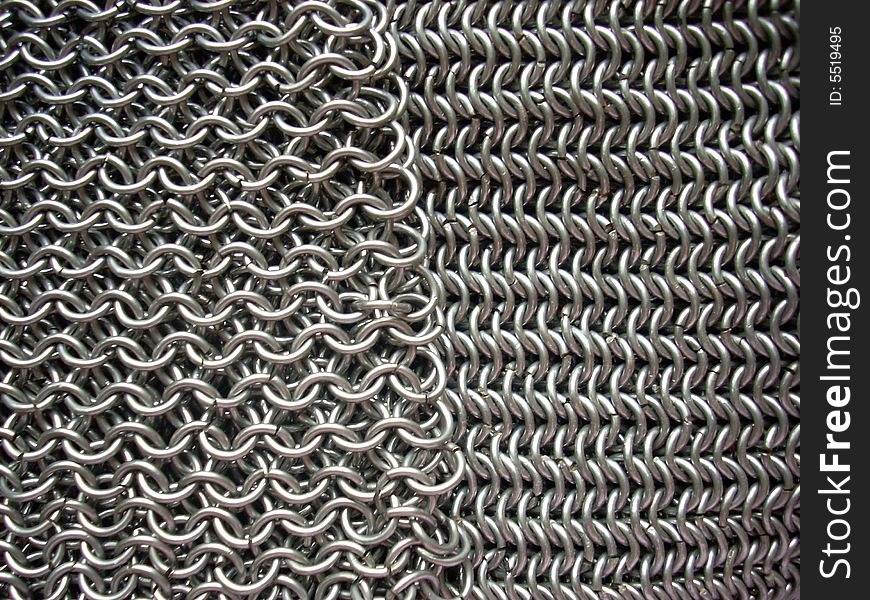 Two Different Patterns Of Antique Chain Mail Free Stock Images